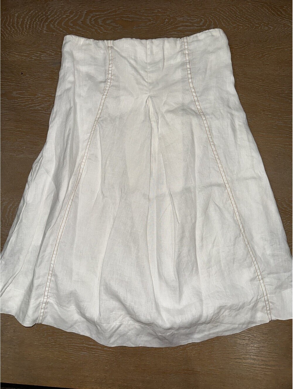Dissh Butter Yellow 100% Linen Strapless Mini Dress SIZE 4 White/Ivory